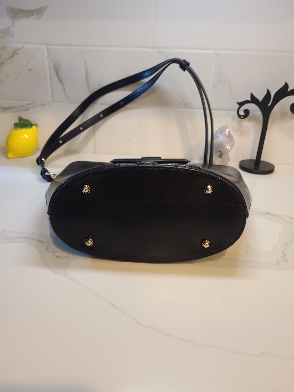 Brahmin Bowie Mod Black Topsail Ring-Handle Satchel Shoulder Bag Pristine - Picture 11 of 12